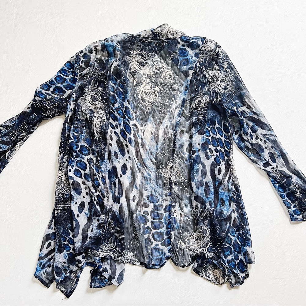 Sheer Leopard Print Cardigan Top - image 4